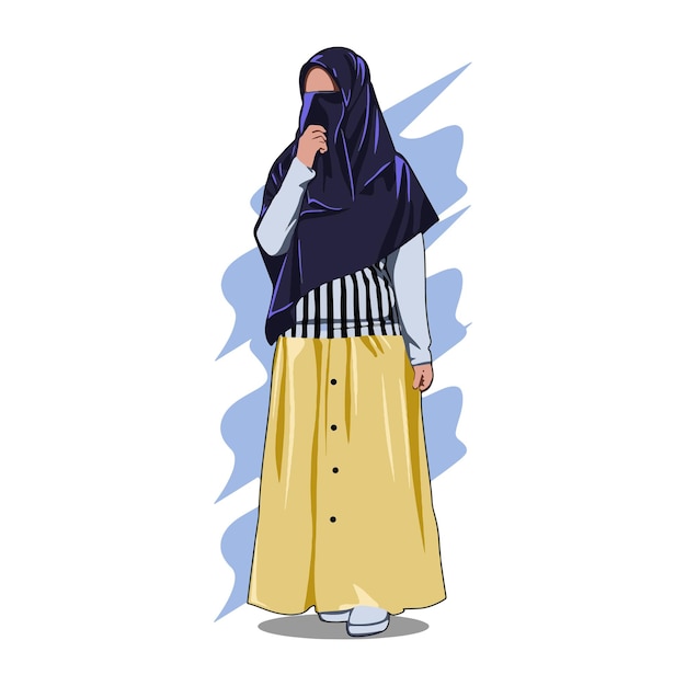 Vector illustrator stock vector cartoon van een moslimvrouw die een sluier draagt