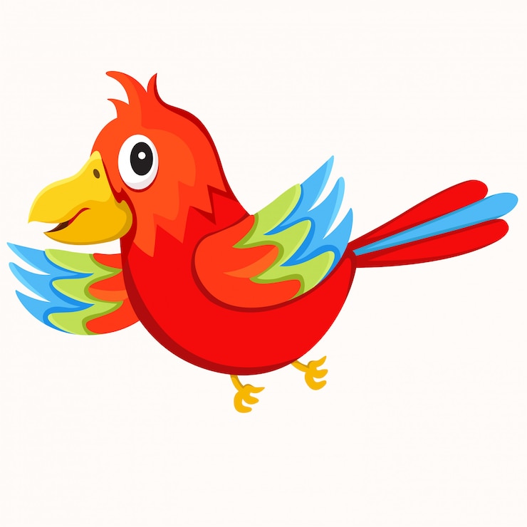 Vector illustrator van geïsoleerde papegaai