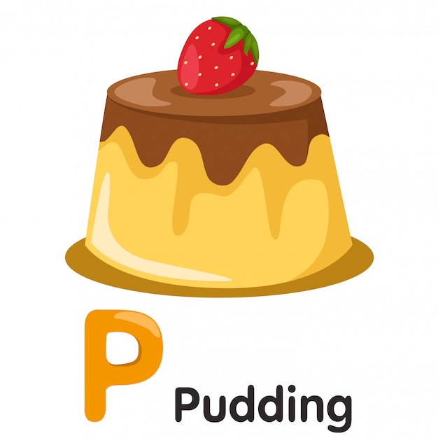 Vector illustrator van p-lettertype met pudding