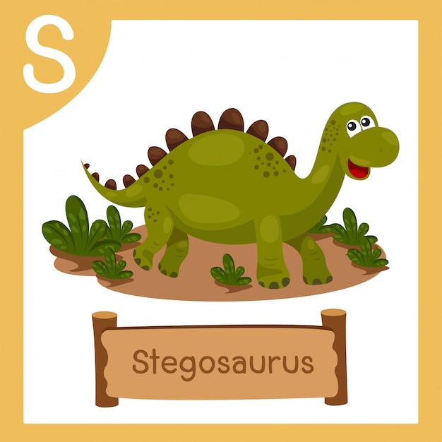 Illustrator van s voor dinosaur stegosaurus