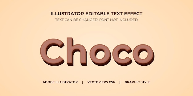 Illustrator vector teksteffect grafische stijl choco block