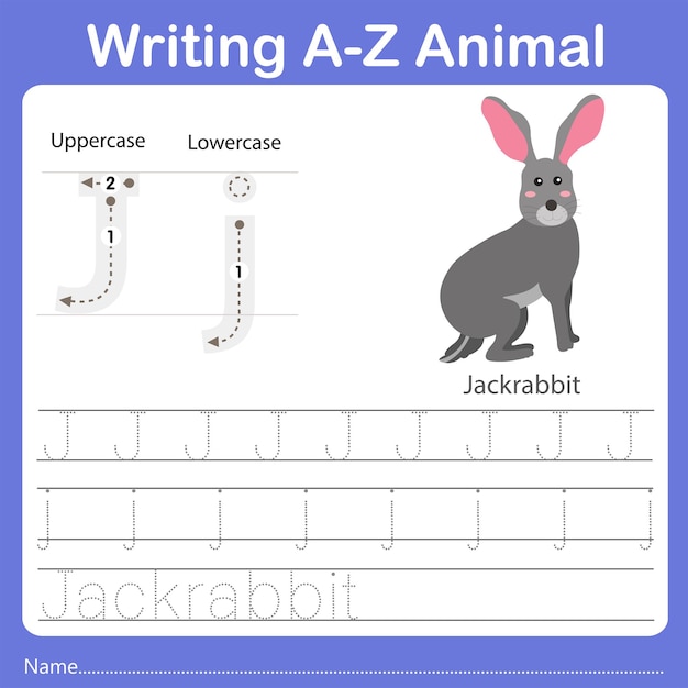 Illustratore di scrivere az animal jackrabbit