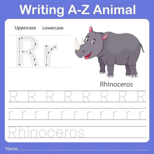 Illustratore di scrivere un rinoceronte animale