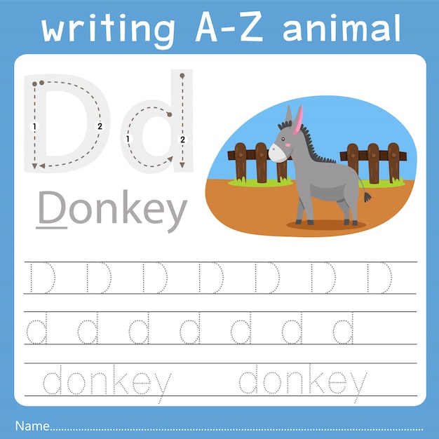 Illustrator of writing a-z animal d