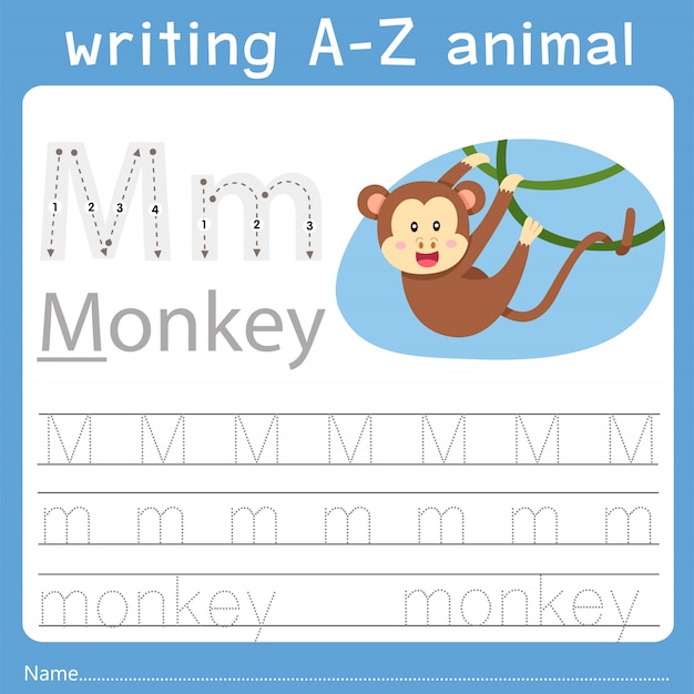 Illustrator of writing a-z animal m