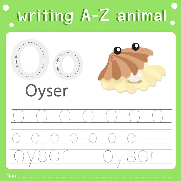 Illustrator of writing a-z animal o oyser