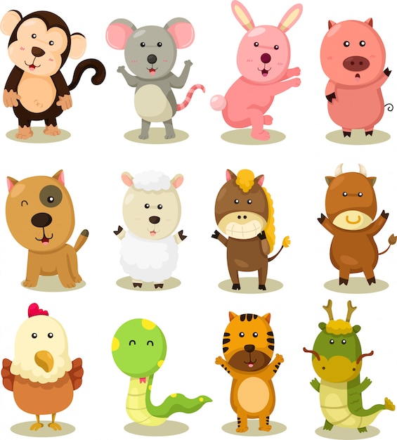 Illustrator of zodiac animal set