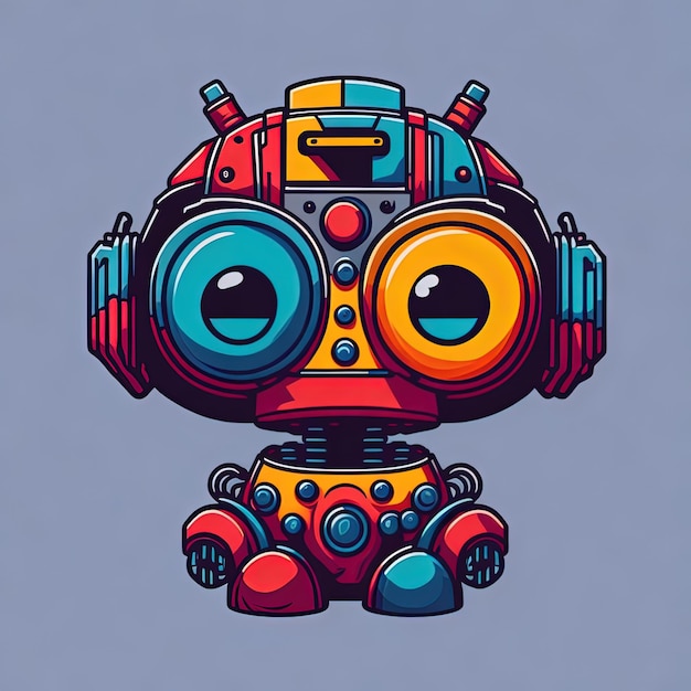 illustratortion ベクトルかわいい面白い赤ちゃんロボット