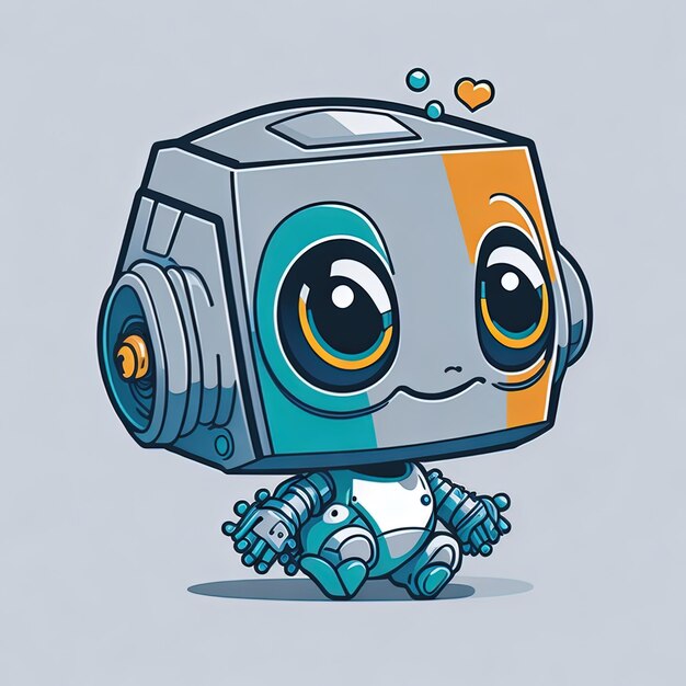 illustratortion vector Cute Funny Baby Robot