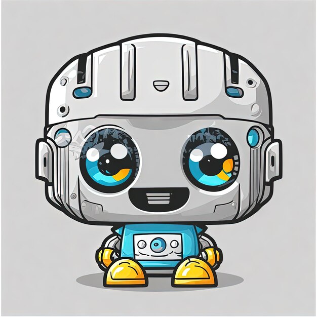 illustratortion vector Cute Funny Baby Robot