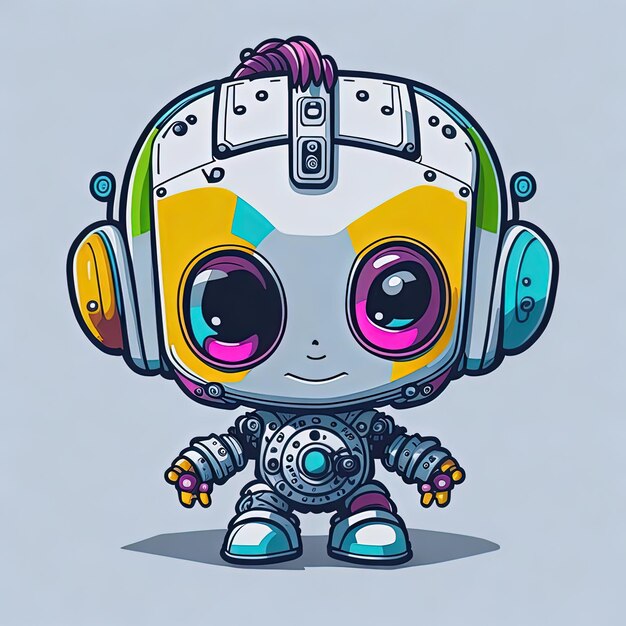 Illustratortion vector cute funny baby robot