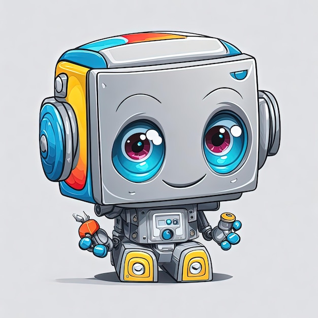 Vector illustratortion vector cute funny baby robot