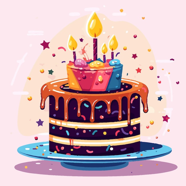 Vector ilustraao de bolo de aniversario 4