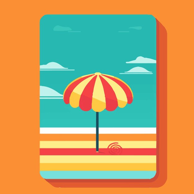 Vector ilustraao praia verao por do sol tolha ferias de verao 3