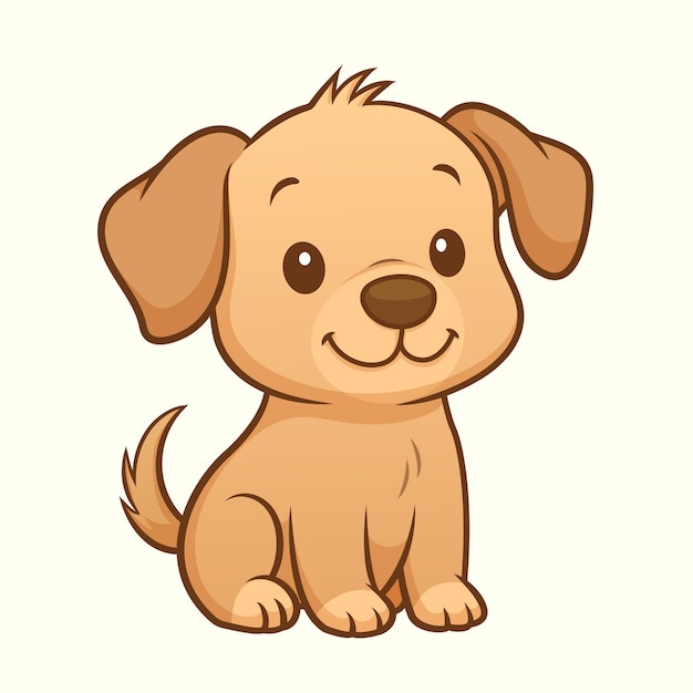Ilustração de caráter de cão castanho bonito