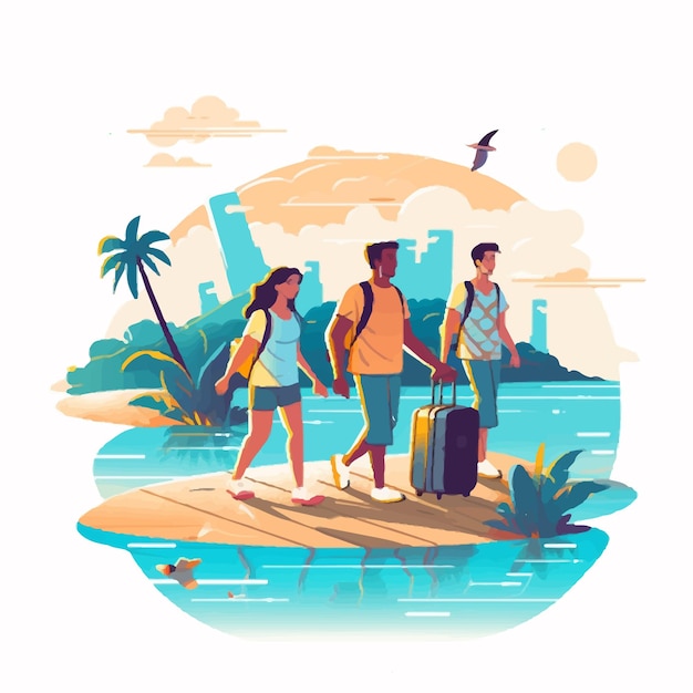 ilustracao de joves turistas 3