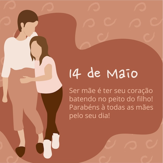 Vector ilustração de mãe e filha para dia das mães