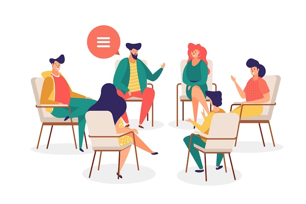 Ilustração de terapia de grupo