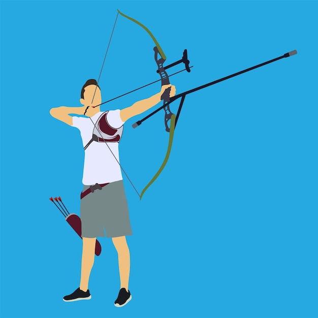 ilustrasi flat sport 2 archer man