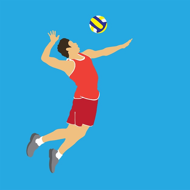 ilustrasi flat sport man vollyball