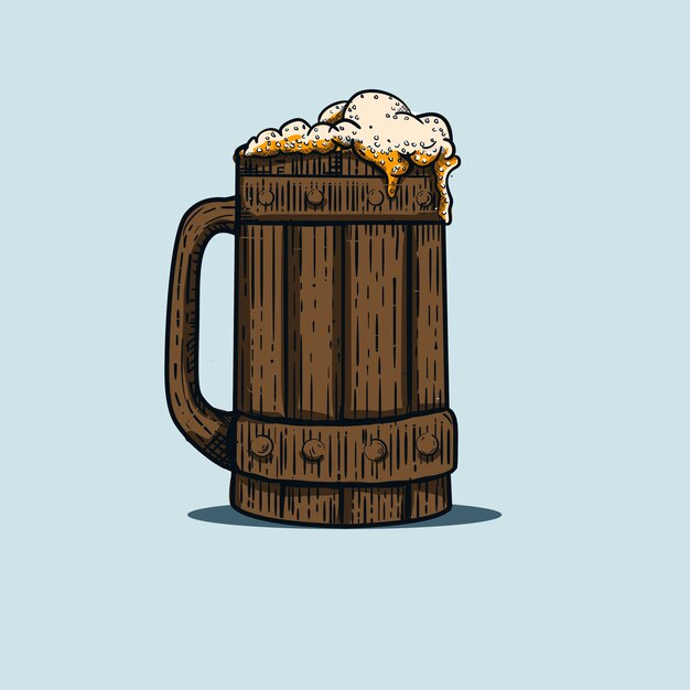 Ilustration of beer glass with 