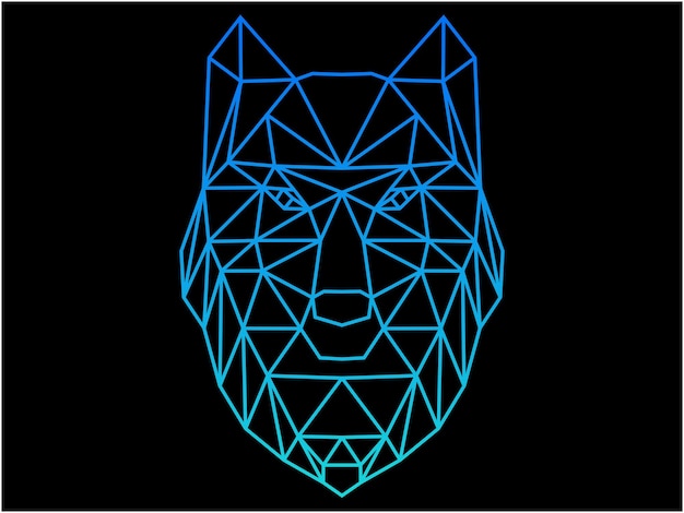 ilustration line of wolf style polygonal