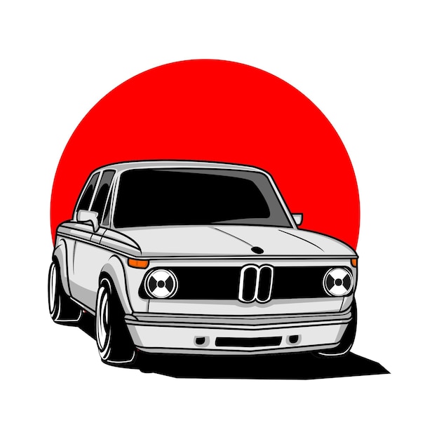Vector ilustration van een vintage auto