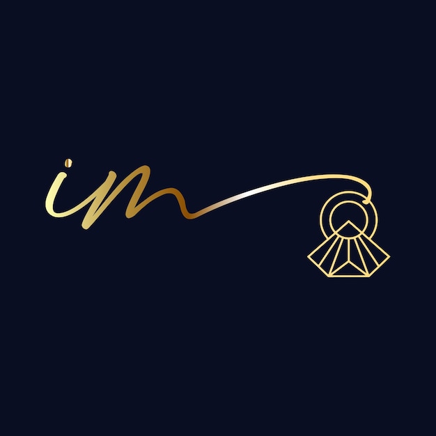 Im initial logo wedding handwriting jewelry logo vector template