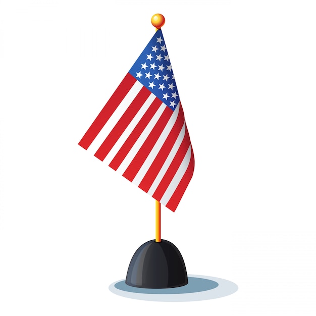 Vector image of the american flag on the stand.