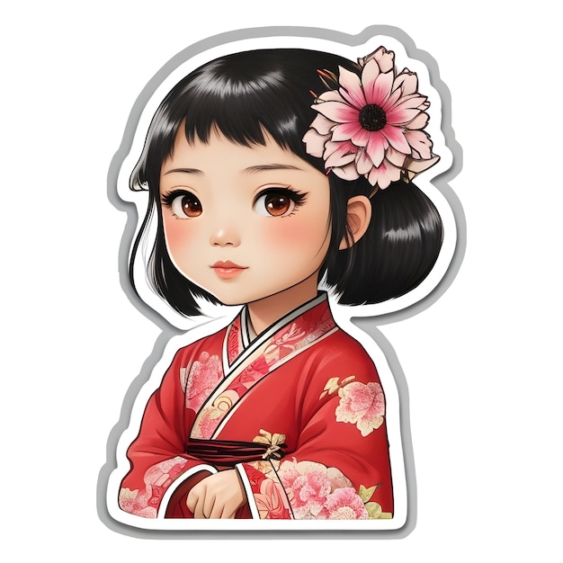 image of Asian girl sticker