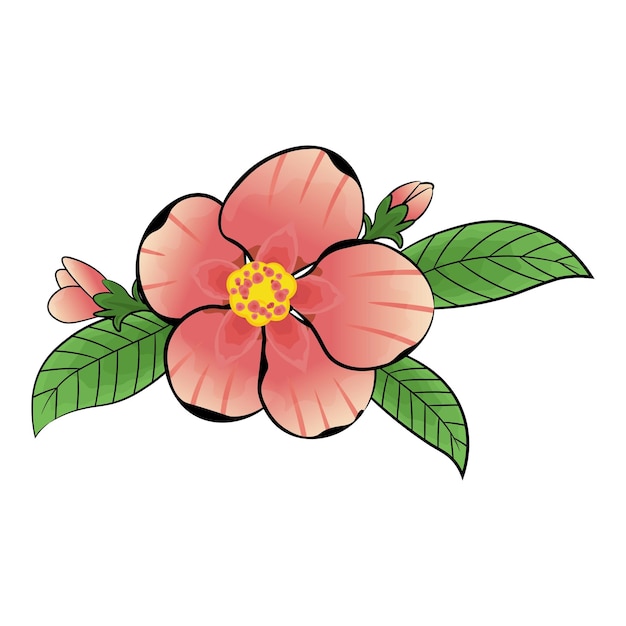 Image of beautiful pink flowers in vector