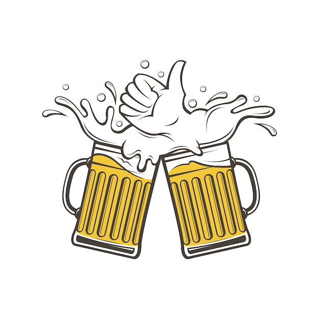 Vector image of beer glasses