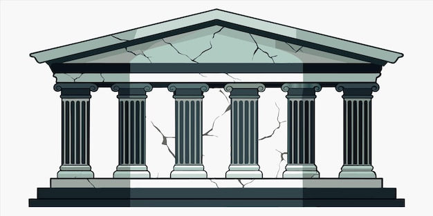 Vector an image of a building with columns and columns