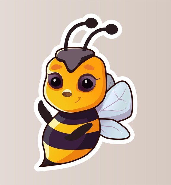 Image of colorful bee sticker featuring a lively anddesign this illustration features a cute bee