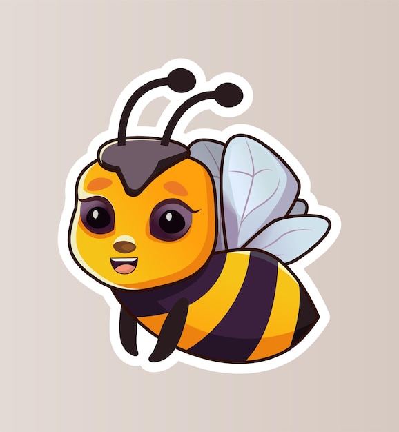 Image of colorful bee sticker With its creative illustration and colorful design