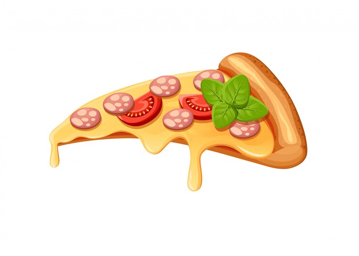 Vector  image of creative pizzas meats. icon italian pizza. a slice of pizza for the  of advertising for your restaurant business.
