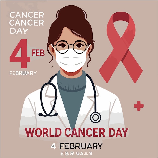 image of a female doctor saying world cancer day