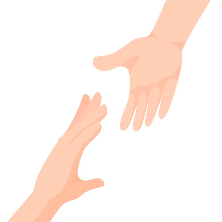 Image of a helping hand Illustration of hands reaching for each other