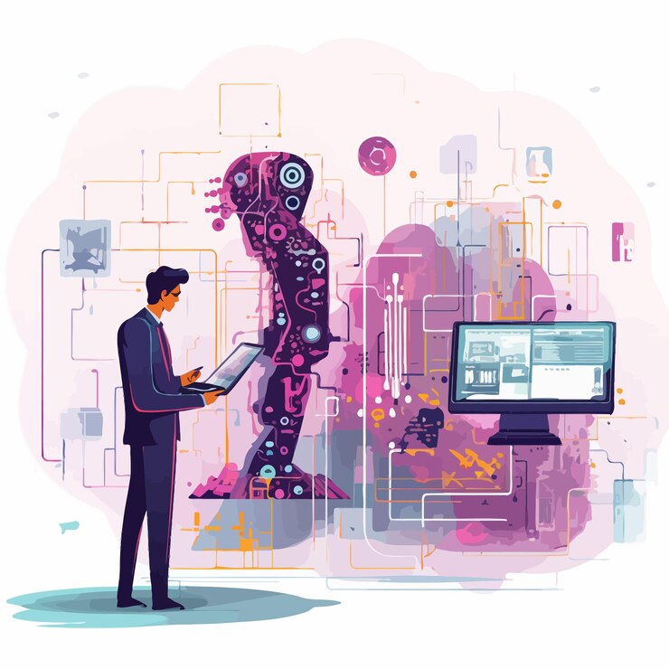 Vector image illustration of dx digital transformation