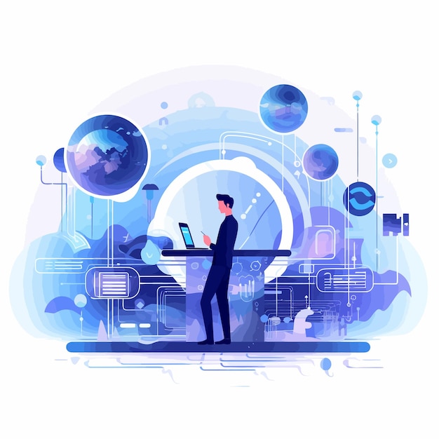 Vector image illustration of dx digital transformation