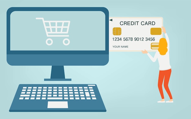 Image illustration of entering credit card information at an ec shop