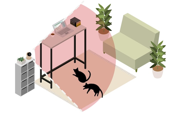 Image illustration of pet watching service isometric