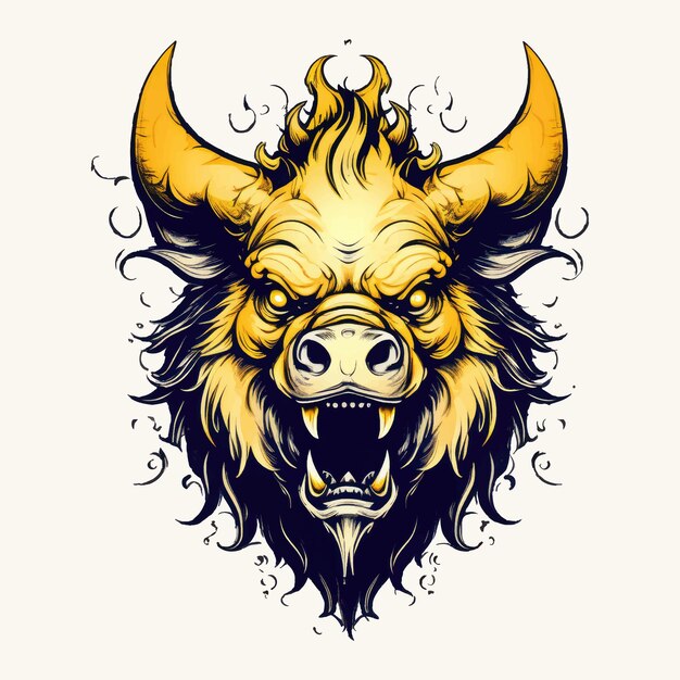 image of a monster pigs head make tshirts