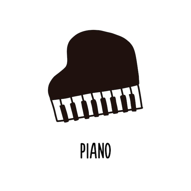 Vettore immagine di uno strumento musicale classico pianoforte a coda