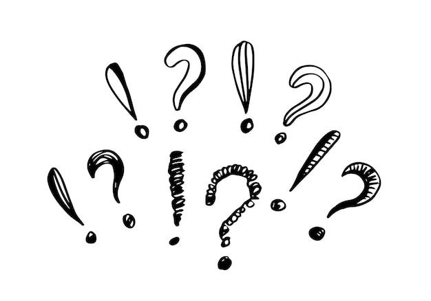 Vector image of question mark and exclamation mark icon on white background.