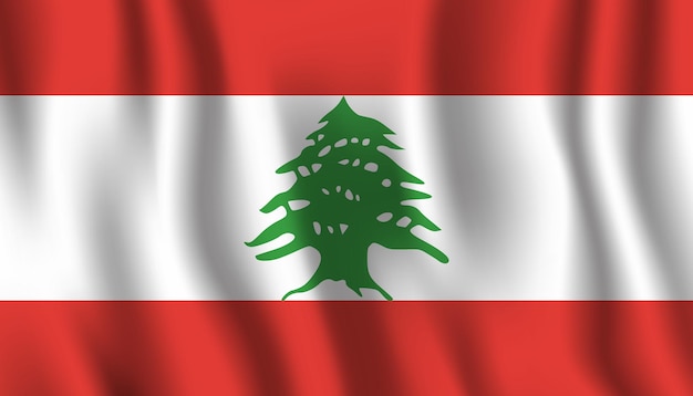 An image of a red and white flag that says lebanon