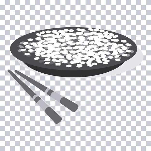 Vector image of a rice meal and chopsticks