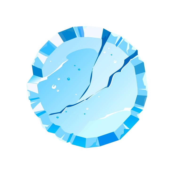 Image of a round trimmed piece of ice