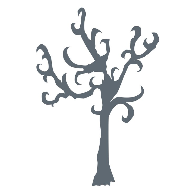 Vector image of a scary tree with a face. vector drawing for halloween decor in flat style