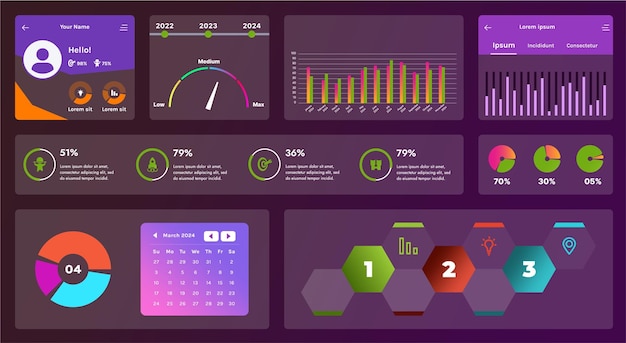 The image shows a modern user interface that includes a variety of controls such as buttons navigation menus and dashboards The interface design is made in a futuristic style